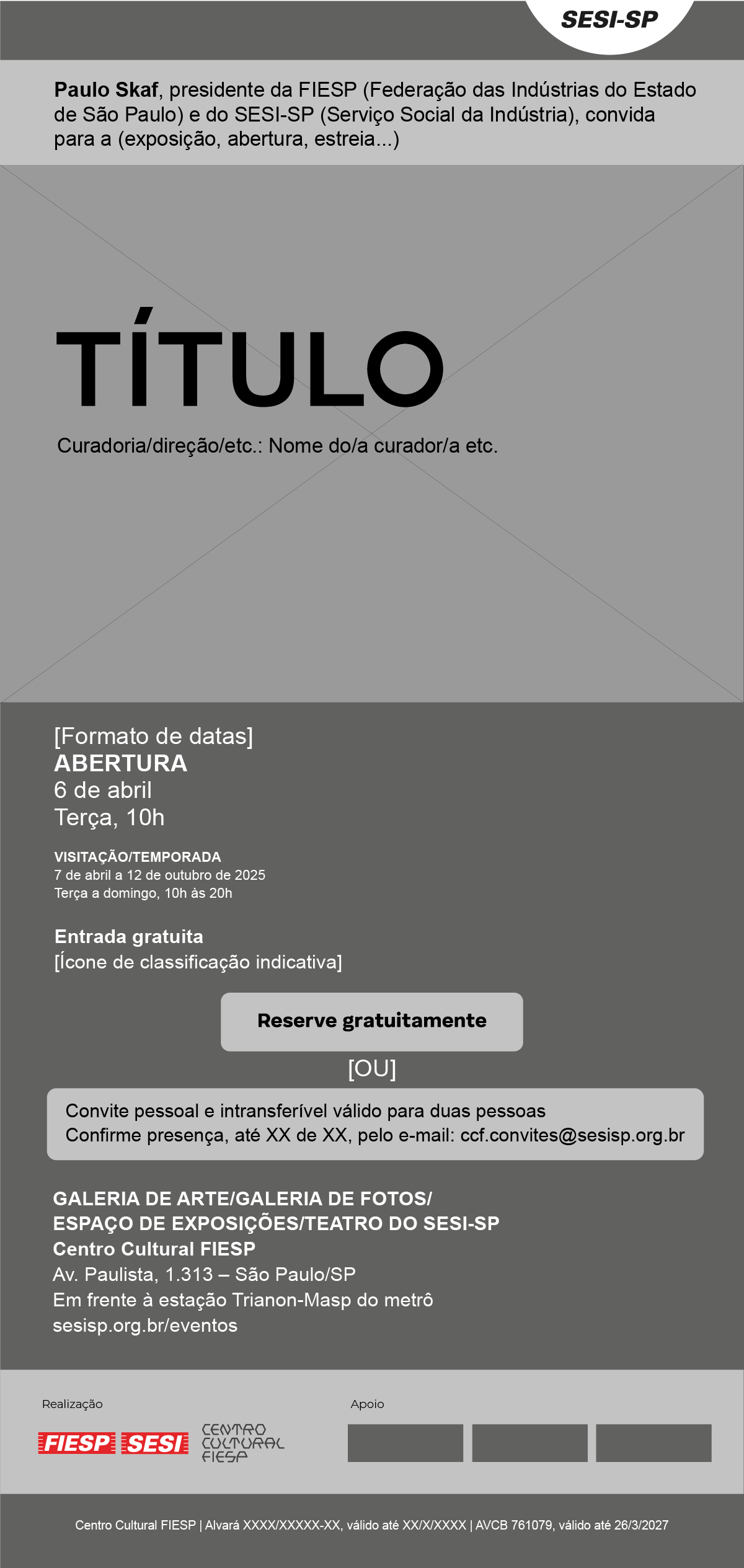 Template de convite abertura e estreia